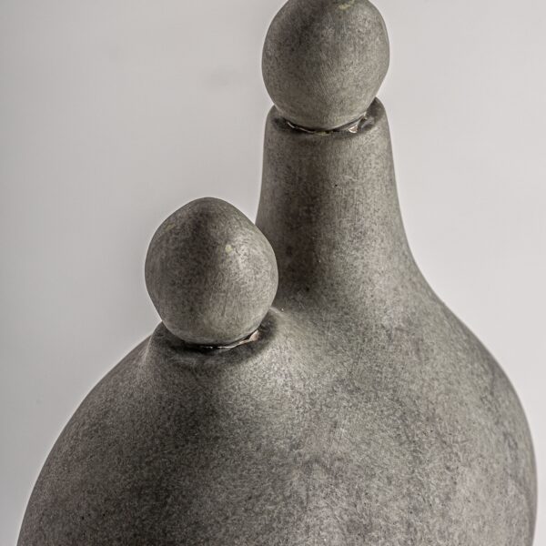 Figurina decorativa gri din ceramica Kedha - imagine 3