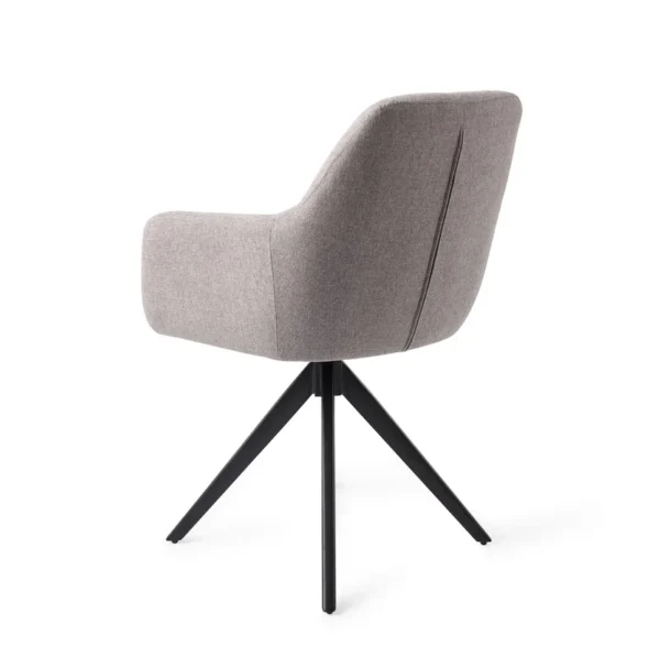 Set 2 scaune dining rotative din tesatura gri deschis/negru Kinko - imagine 4