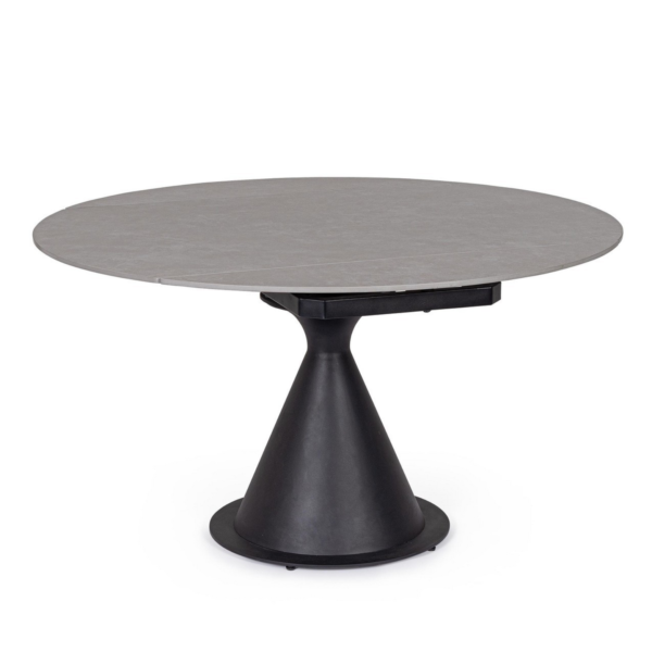 Masa dining extensibila neagra din otel si portelan Jonni