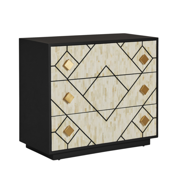 Comoda bej/neagra din MDF si os Charmes