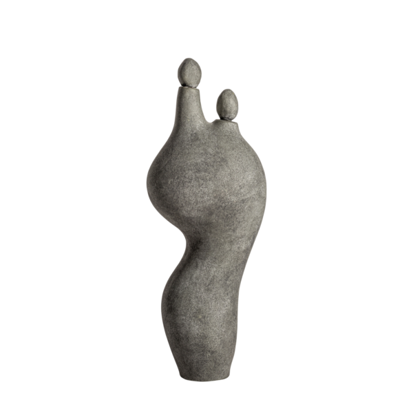 Figurina decorativa gri din ceramica Kedha