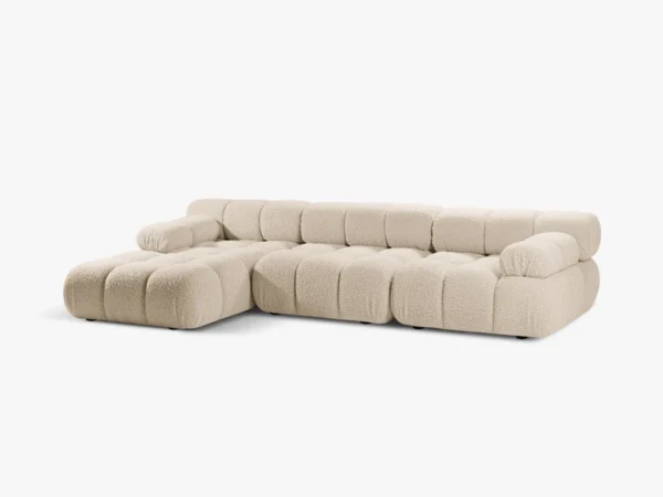 Coltar modular 4 locuri bej deschis din tesatura boucle Bellis Left - imagine 3