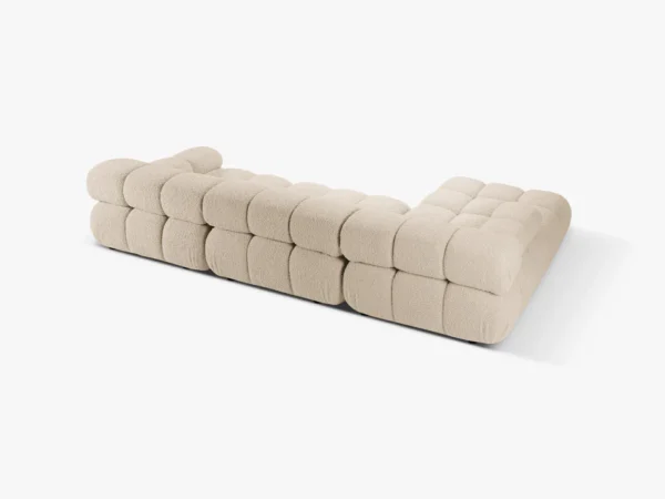 Coltar modular 4 locuri bej deschis din tesatura boucle Bellis Left - imagine 4