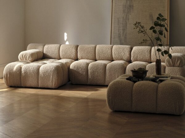 Canapea modulara 3 locuri caramizie din tesatura boucle Bellis - imagine 2