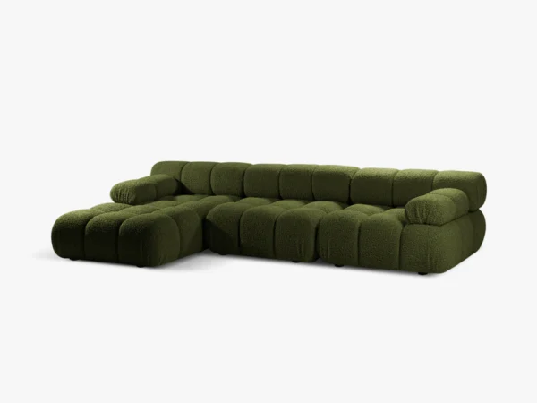 Coltar modular 4 locuri verde din tesatura boucle Bellis Left - imagine 3