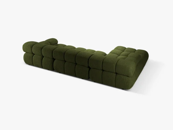 Coltar modular 4 locuri verde din tesatura boucle Bellis Left - imagine 4