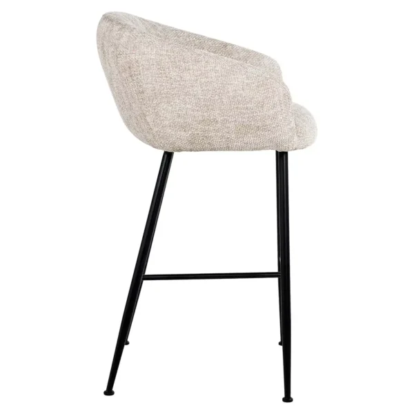 Scaun de bar bej deschis din tesatura texturata Avanti - imagine 5