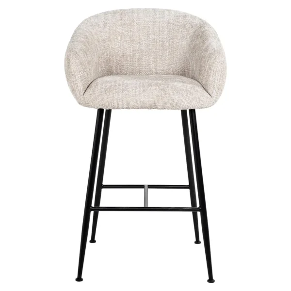 Scaun de bar bej deschis din tesatura texturata Avanti - imagine 3