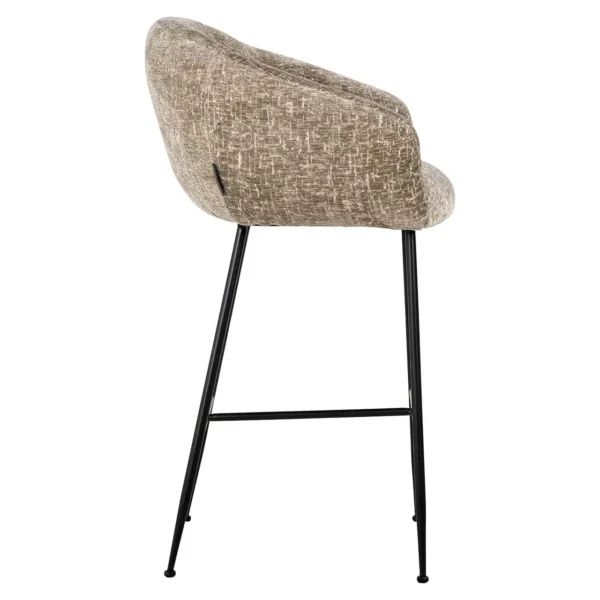 Scaun de bar maro din tesatura texturata Avanti - imagine 4