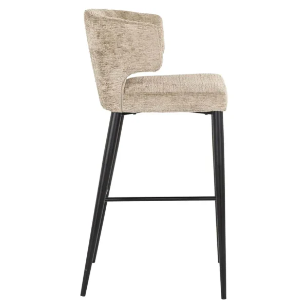 Scaun de bar bej din tesatura texturata h103 Taylor - imagine 4