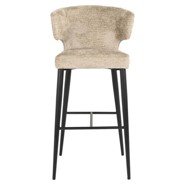 Scaun de bar bej din tesatura texturata h103 Taylor - imagine 2