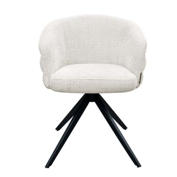 Scaun dining rotativ bej deschis din tesatura chenille Serenity - imagine 2