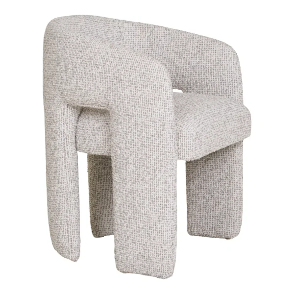 Scaun dining alb/gri din tesatura boucle Monroe - imagine 5