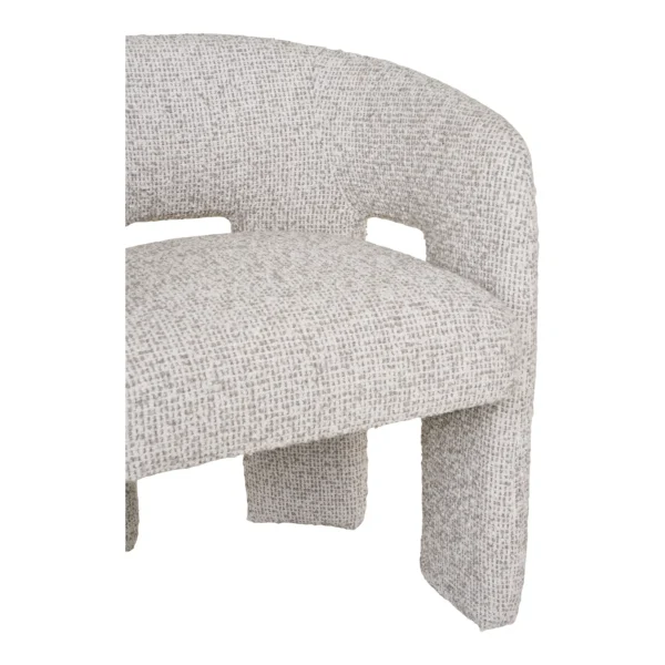 Scaun dining alb/gri din tesatura boucle Monroe - imagine 7