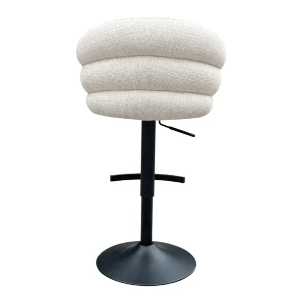 Scaun de bar rotativ si ajustabil bej deschis din tesatura chenille Nikki - imagine 3