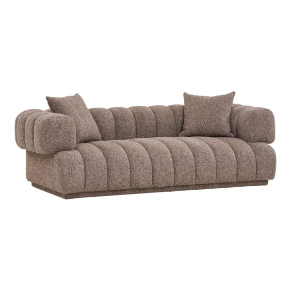 Canapea maro din tesatura boucle Aurora - imagine 3