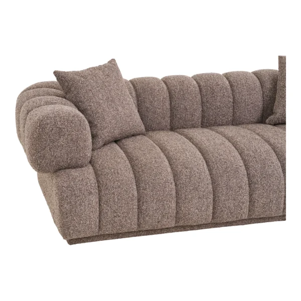 Canapea maro din tesatura boucle Aurora - imagine 4