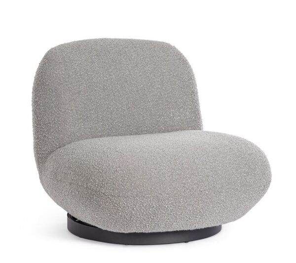 Fotoliu rotativ gri din tesatura boucle Margot - imagine 5