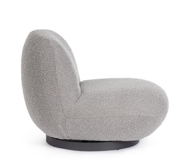 Fotoliu rotativ gri din tesatura boucle Margot - imagine 6