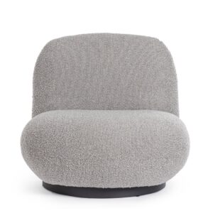 Fotoliu rotativ gri din tesatura boucle Margot