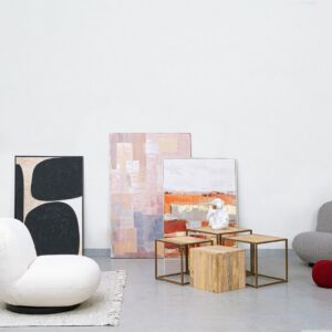 Fotoliu rotativ gri din tesatura boucle Margot