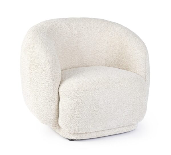 Fotoliu crem din tesatura boucle Tecla - imagine 3