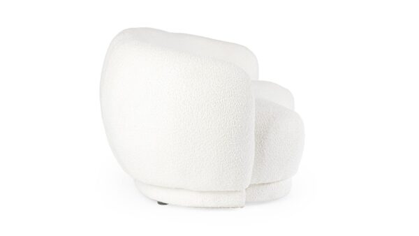 Canapea alba din tesatura boucle Tecla - imagine 5