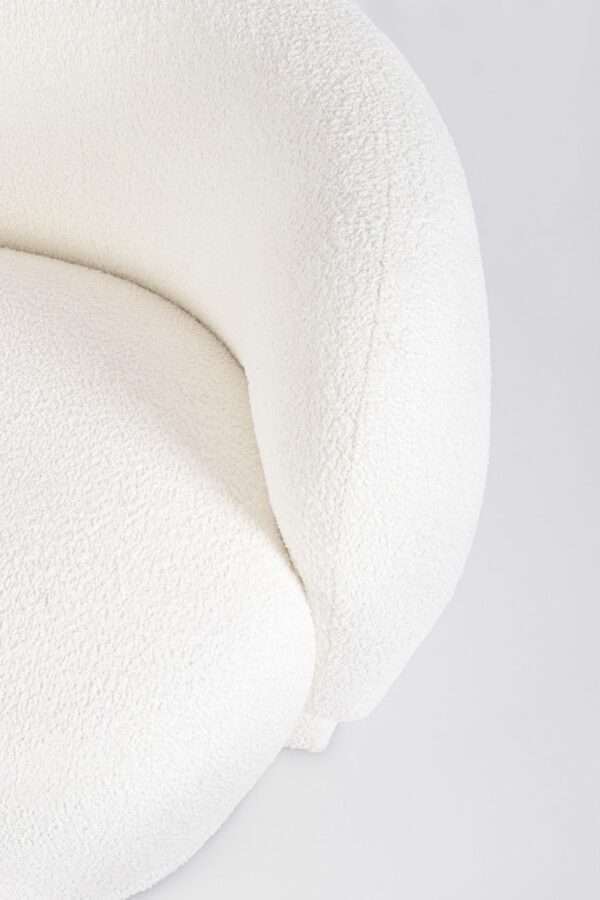 Canapea alba din tesatura boucle Tecla - imagine 7