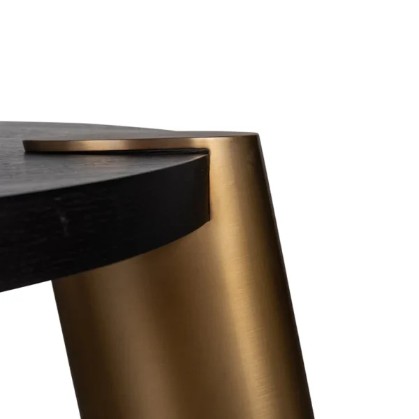 Set 2 mese de cafea maro inchis/aramiu din MDF, inox si furnir Brody - imagine 6