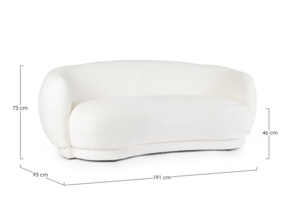 Canapea alba din tesatura boucle Tecla - imagine 6