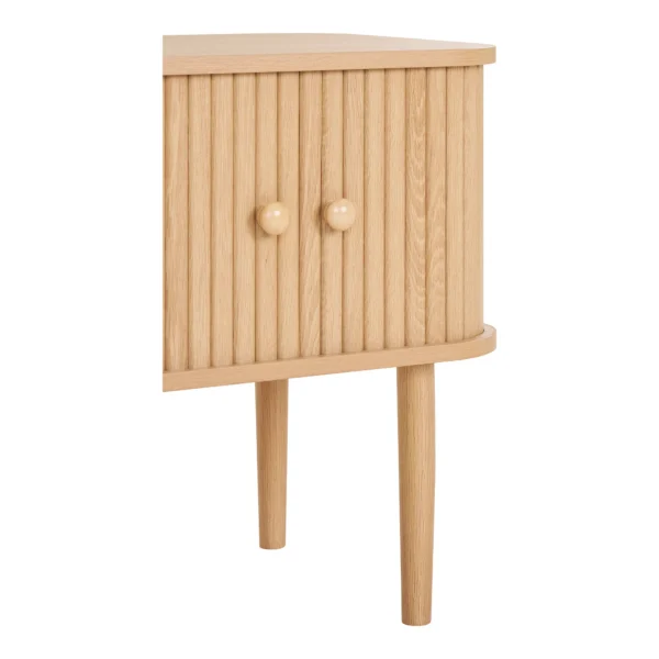Masa laterala bej natur din MDF si lemn Nikko - imagine 5