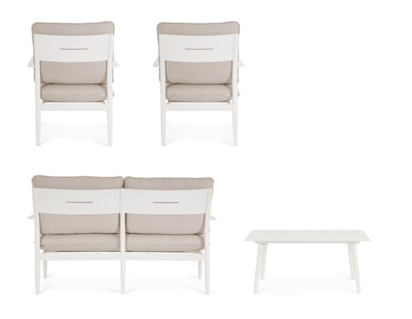 Set mobilier de exterior alb/bej din aluminiu si tesatura Nebula - imagine 6