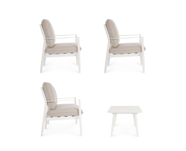Set mobilier de exterior alb/bej din aluminiu si tesatura Nebula - imagine 7
