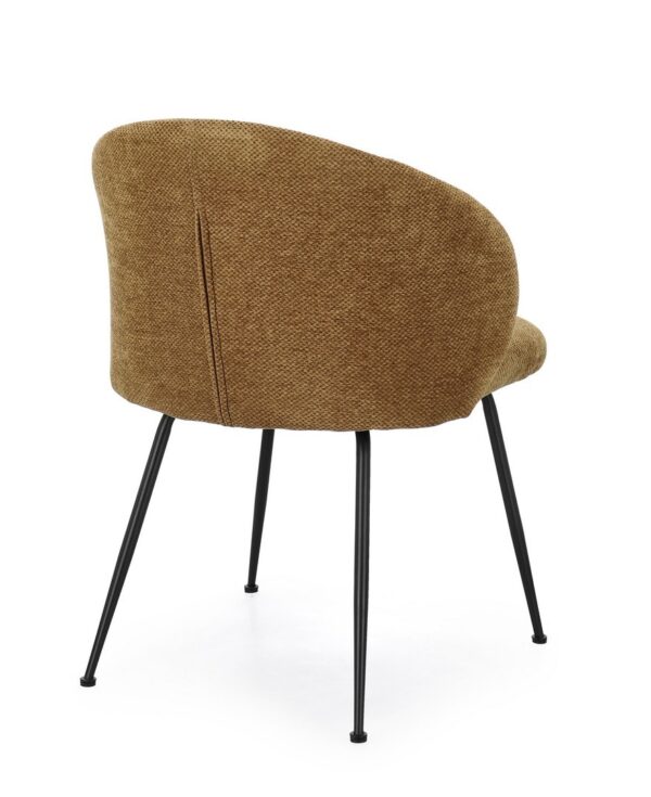 Set 2 scaune dining mustar din tesatura chenille Geisen - imagine 4