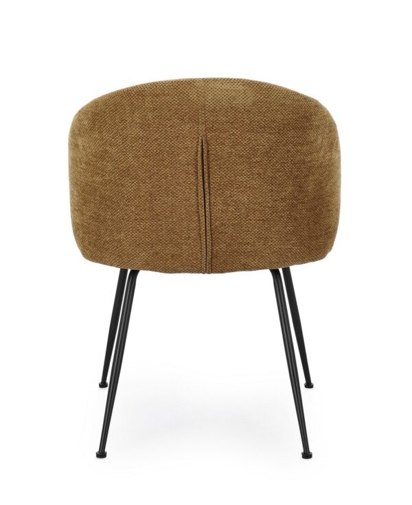 Set 2 scaune dining mustar din tesatura chenille Geisen - imagine 5