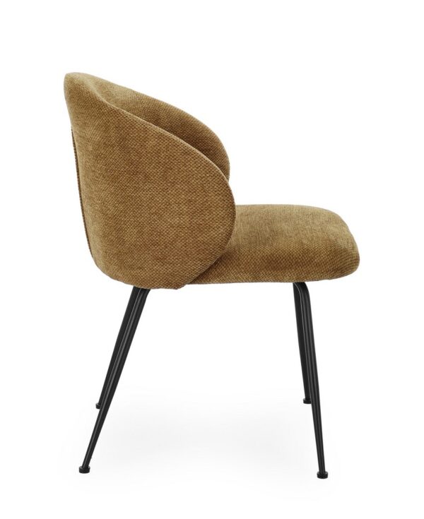 Set 2 scaune dining mustar din tesatura chenille Geisen - imagine 3