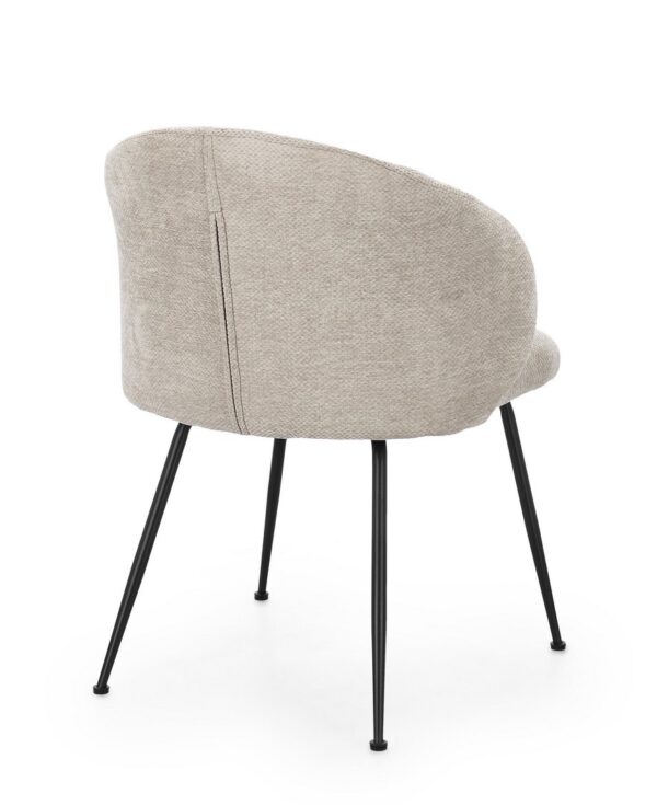 Set 2 scaune dining gri deschis din tesatura chenille Geisen - imagine 4