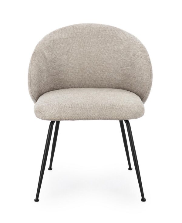 Set 2 scaune dining gri deschis din tesatura chenille Geisen - imagine 2