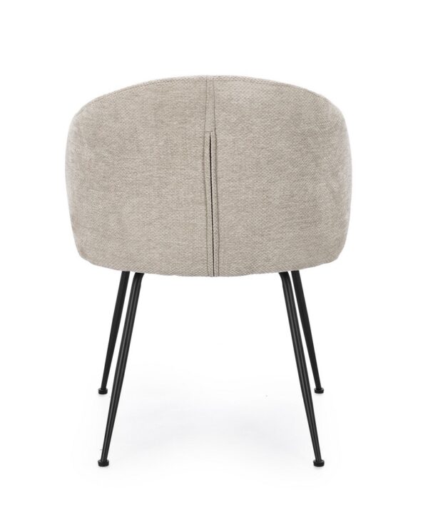 Set 2 scaune dining gri deschis din tesatura chenille Geisen - imagine 5