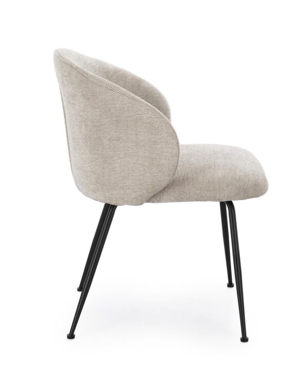 Set 2 scaune dining gri deschis din tesatura chenille Geisen - imagine 3
