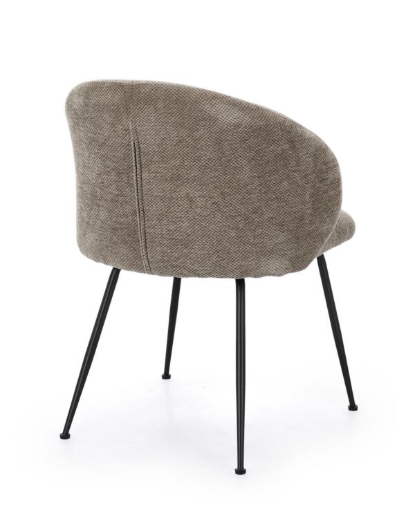 Set 2 scaune dining maro din tesatura chenille Geisen - imagine 4