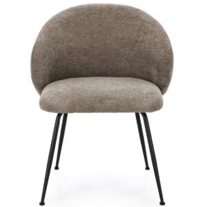 Set 2 scaune dining maro din tesatura chenille Geisen