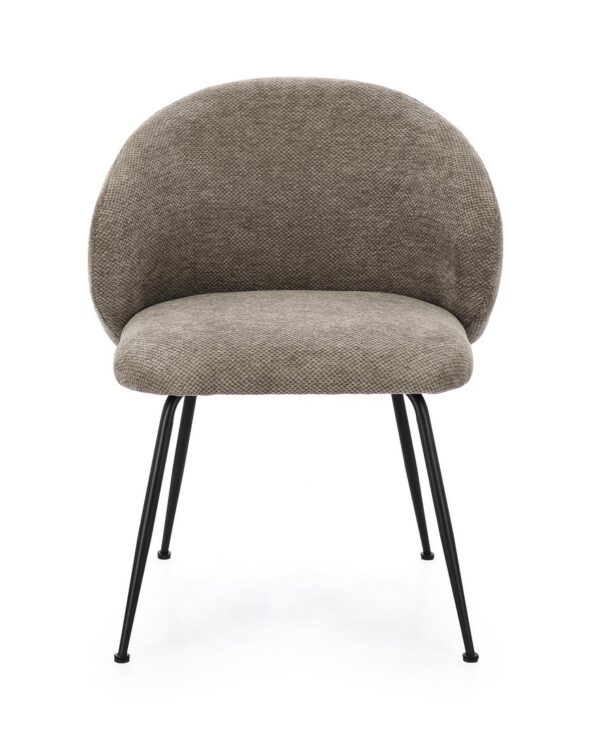 Set 2 scaune dining maro din tesatura chenille Geisen - imagine 2