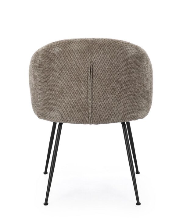 Set 2 scaune dining maro din tesatura chenille Geisen - imagine 5