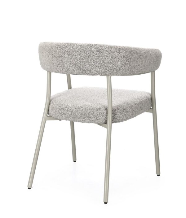 Set 2 scaune dining gri deschis/gri din tesatura boucle Giaele - imagine 4