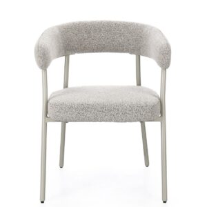 Set 2 scaune dining gri deschis/gri din tesatura boucle Giaele