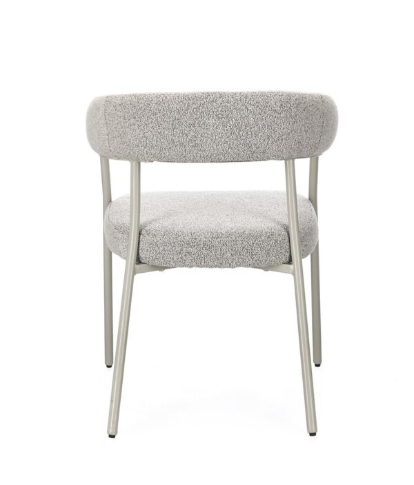 Set 2 scaune dining gri deschis/gri din tesatura boucle Giaele - imagine 5