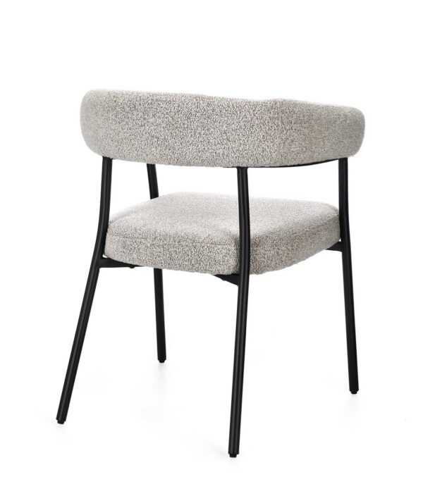 Set 2 scaune dining gri deschis/negru din tesatura boucle Giaele - imagine 4
