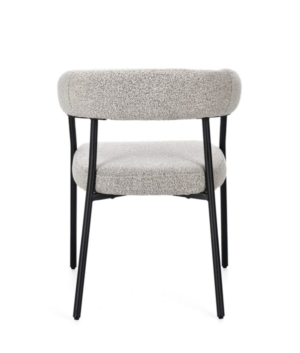 Set 2 scaune dining gri deschis/negru din tesatura boucle Giaele - imagine 5