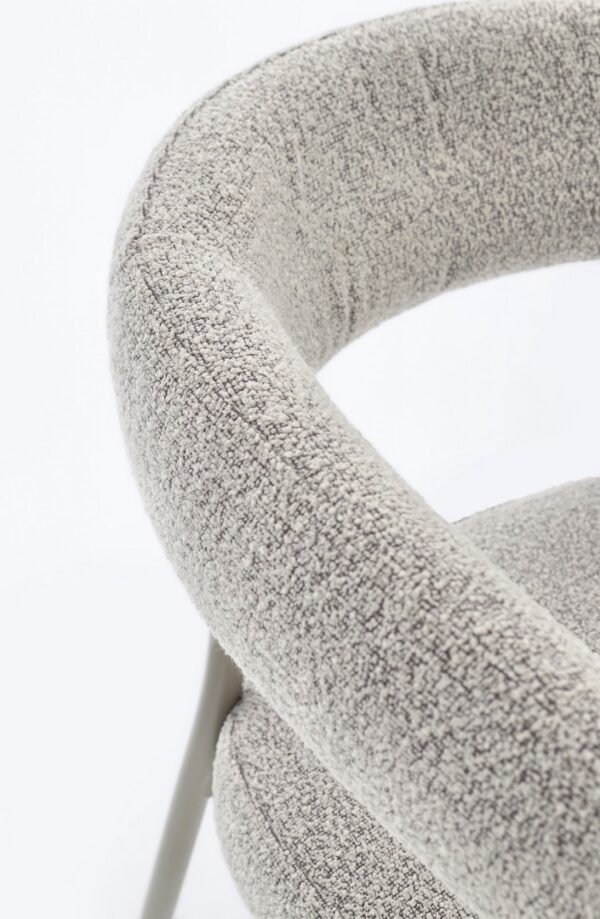 Set 2 scaune dining gri deschis/gri din tesatura boucle Giaele - imagine 6